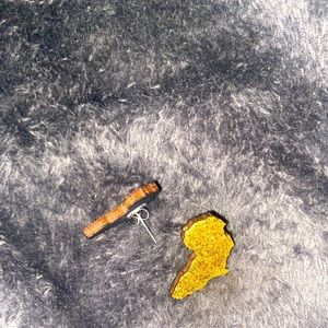 Gold Africa shaped earrings